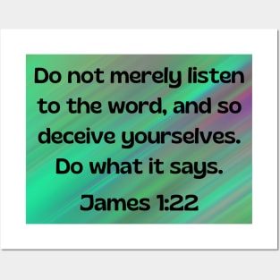 Bible Verse James 1:22 Posters and Art